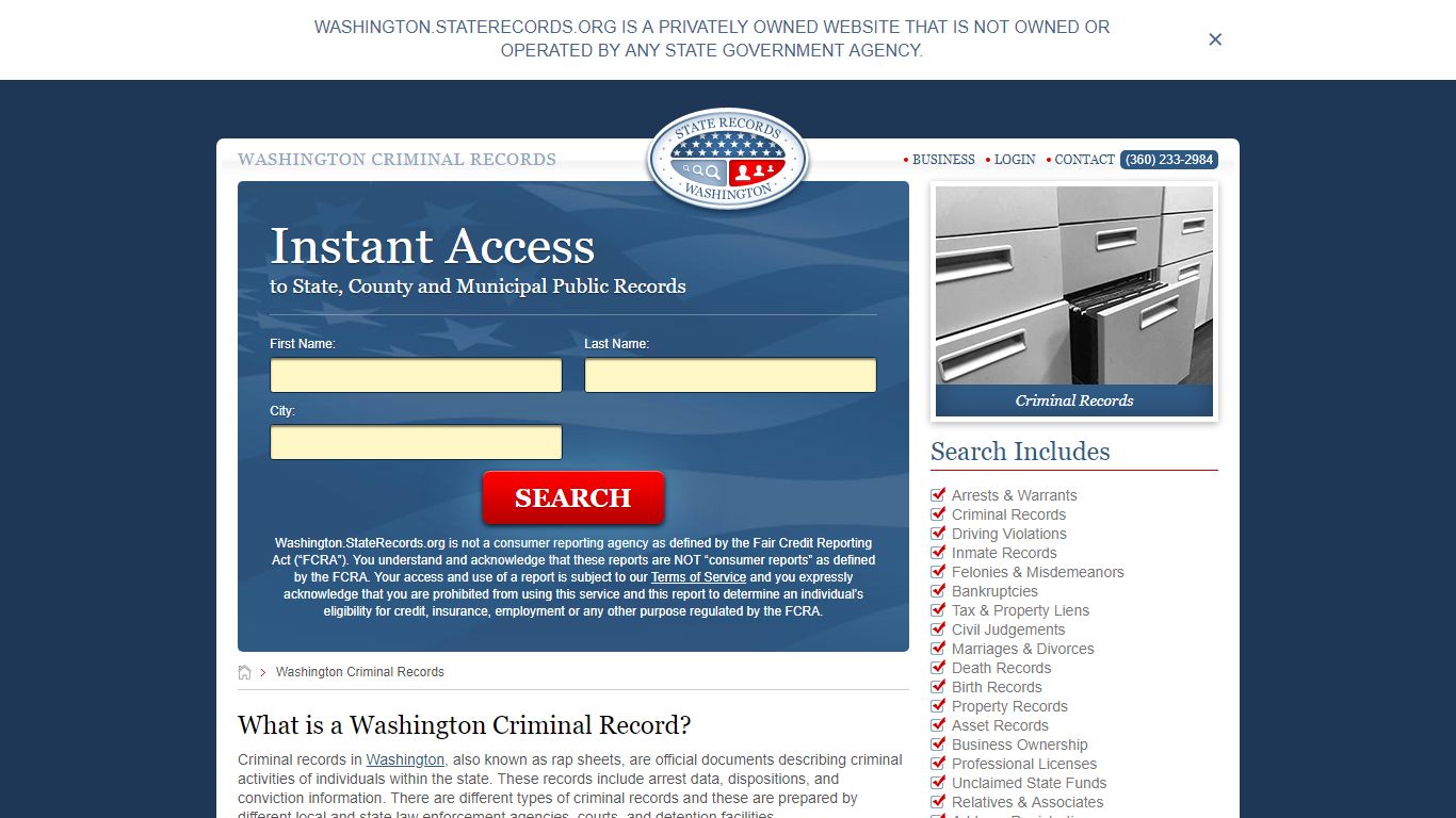 Washington Criminal Records | StateRecords.org