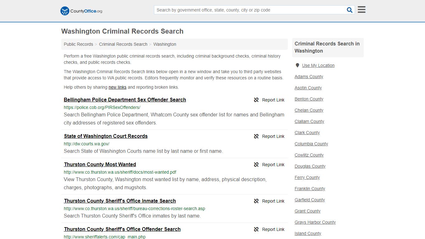 Criminal Records Search - Washington (Arrests, Jails ...