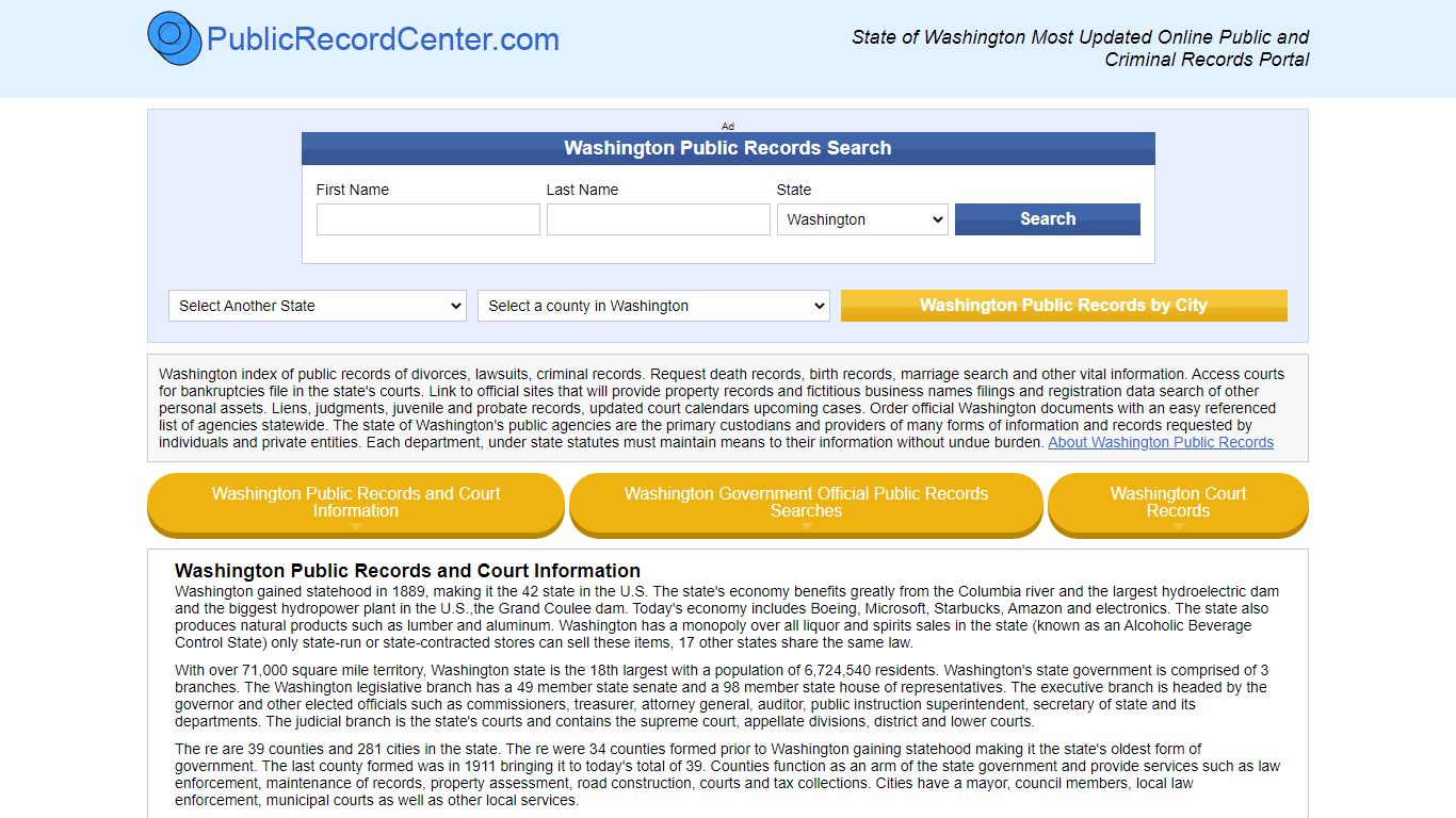 Washington Free Public Records, Criminal Records And ...